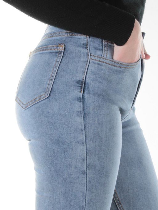 0047 GRAY/BLUE Джинсы женские зауженные YTD JEANS