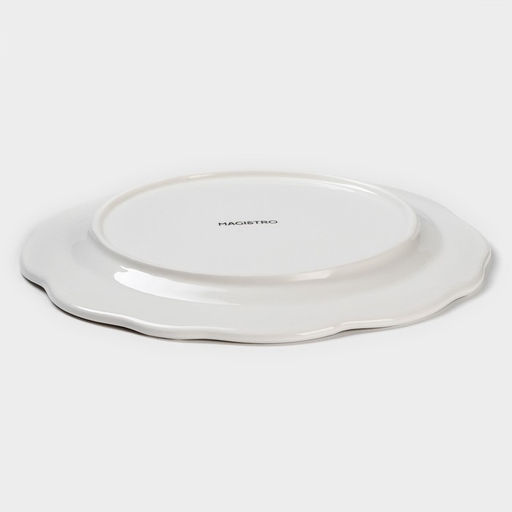 Тарелка Magistro «Этюд», d=20 см, фарфор, белая