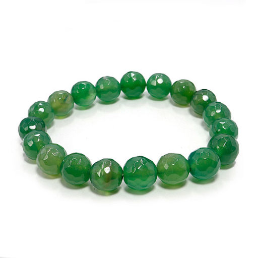 Браслет из камня 10мм с огранкой Хризопраз привлекает богатство и удачу