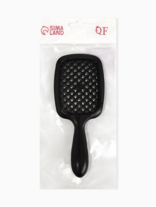 Цена за 2 шт. Расчёска массажная, продуваемая, широкая, 7.5×17(±1) см, чёрная