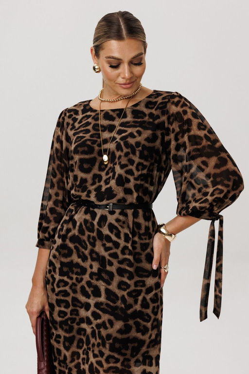 Платье ANELLI 1733 Коричневый леопард  фото 7