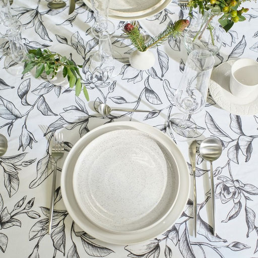 Скатерть Доляна Plant leaves 146х220 см, 100% хл, рогожка 164 г/м2  фото 6