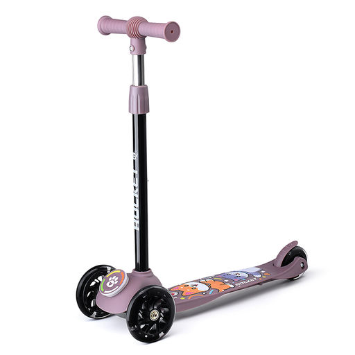 Самокат трёхколёсный ROCKET колёса световые PU, цвет коричневый