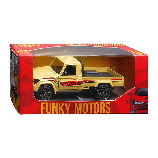 Жёлтый с рисунком инерционная машинка пикап die-cast , 1:32
