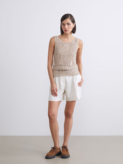 Bisiklet Yaka Ajurlu Kad?n Triko Atlet