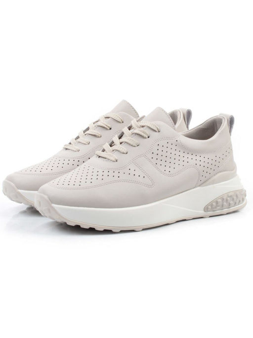 03-23F-2 BEIGE Кроссовки женские (натуральная кожа)
