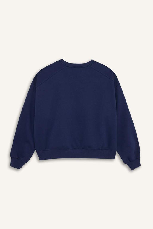 Толстовка из плотной ткани Cool Oversize с широким кроем и круглым вырезом - Defacto фото 8