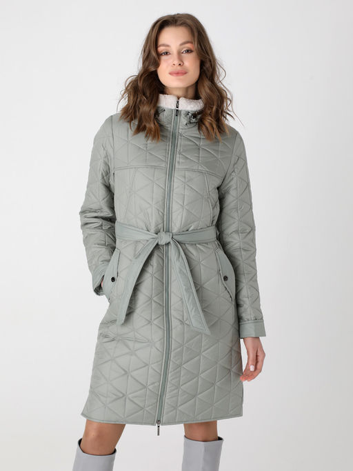 24327 Полупальто дем. серо-зеленый - Dizzyway фото 2