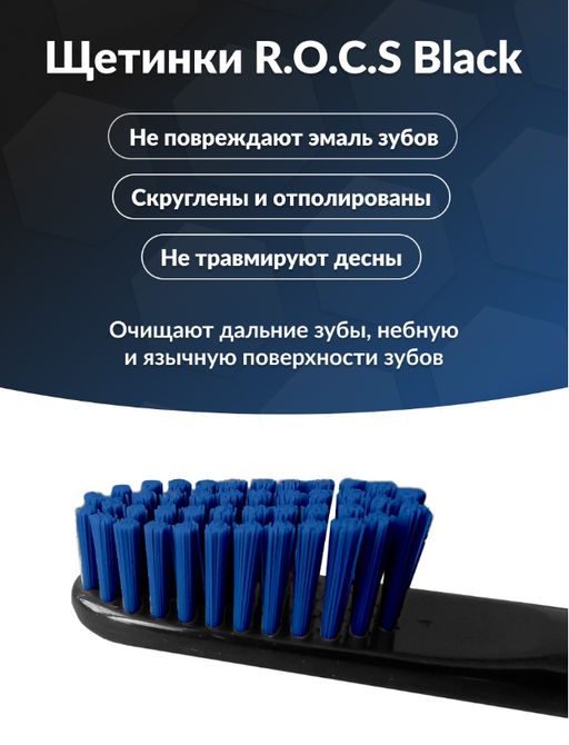Зубная щетка РОКС Black Edition Classic средняя ROCS/РОКС - R.o.c.s. фото 6