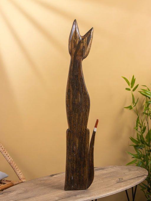Сувенир «Кошка», 100 см, дерево, коричневый
