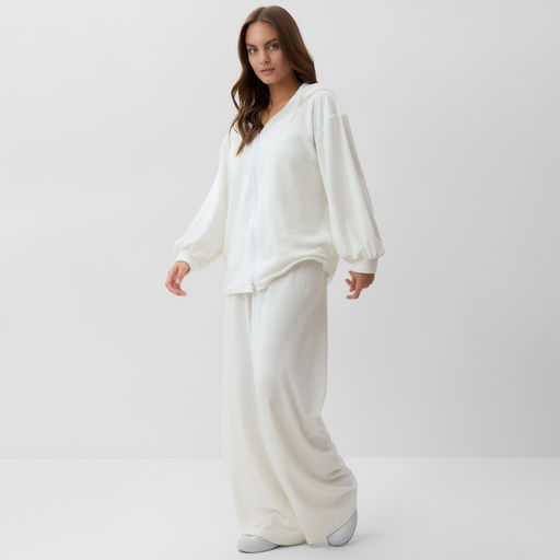 Костюм женский (толстовка, брюки) KAFTAN Plushy, размер 44-46, белый