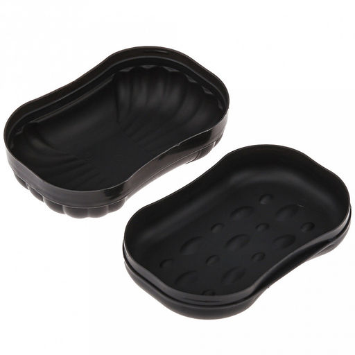 Мыльница дорожная пластмассовая "Фигурная" 11,5х7,5х6см, графитовый (Россия)