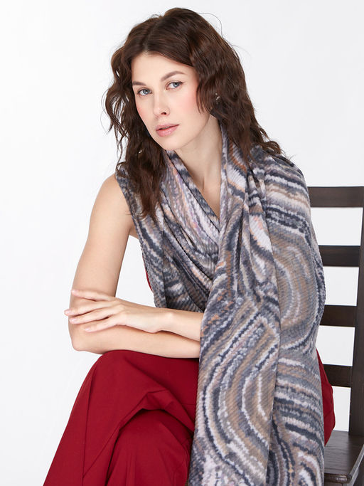 Большой, мягкий, тонкий и очень нежный двусторонний палантин с рисунком - Tantino фото 16