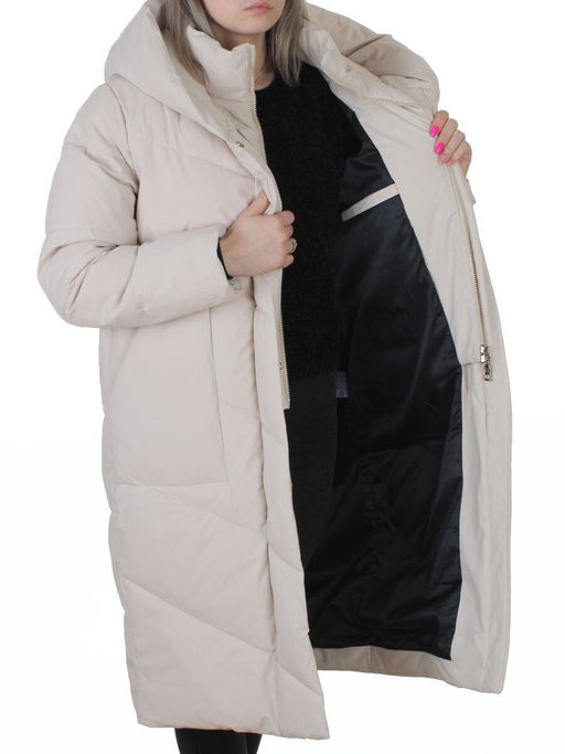 8836 LT. BEIGE Пальто зимнее женское (150 гр. холлофайбер)