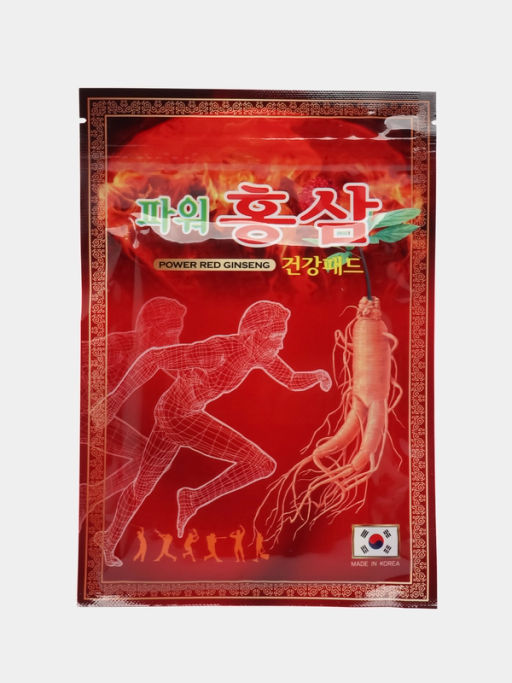 Power Red Ginseng, 20ea - Cогревающий пластырь с красным женьшенем от боли в суставах 20шт