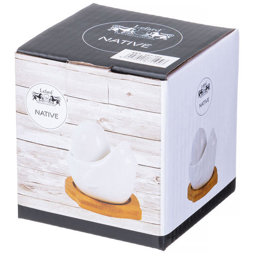 НАБОР ДЛЯ СПЕЦИЙ LEFARD NATIVE 2 ПР. В ФОРМЕ КУРОЧКИ С ЯЙЦОМ НА ДЕРЕВ. ПОДСТАВКЕ  фото 2