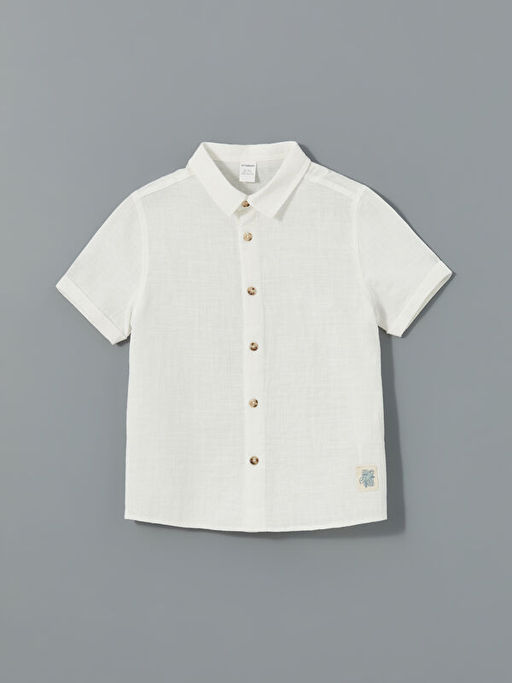 Nak?? Detayl? Poplin Erkek ?ocuk G?mlek