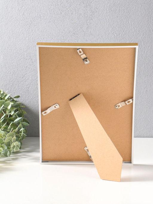 Фоторамка пластик формат А4 "Современная классика" золото и белый 26х20,8х1,5 см