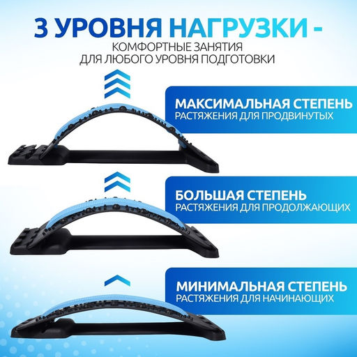 Массажёр для спины, трёхуровневый, с магнитом, 36×23 см, МИКС