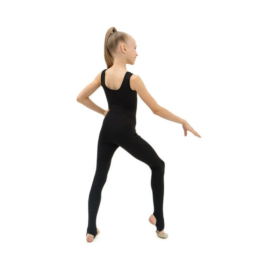 Комбинезон гимнастический Grace Dance, на лямках, с вырезом под пятку, р. 34, цвет чёрный  фото 4