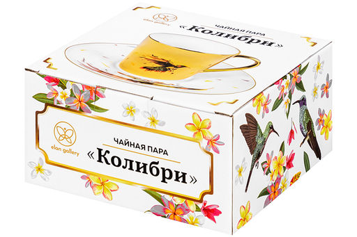 Чайная пара 2 пр. 250 мл 11*8,5*8 см Колибри, фарфор - Elan gallery фото 8