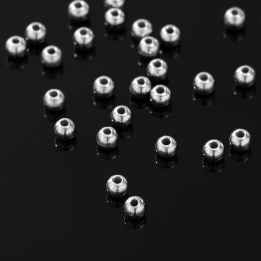 Бусина «Гематит» d=4 мм, (набор 10 г), цвет серебро