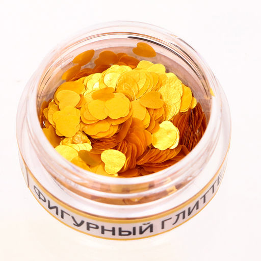 Глиттер фигурный Сердца, золотые - Simaland фото 3