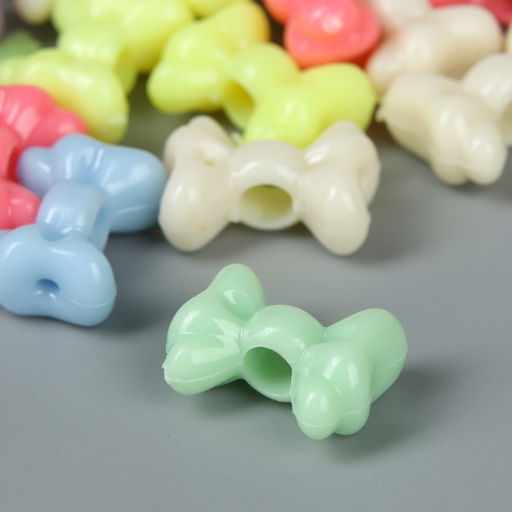 Бусины для творчества пластик Бант. Пастельные тона набор 30 шт 15 гр 1,4х1 см - Арт узор фото 2