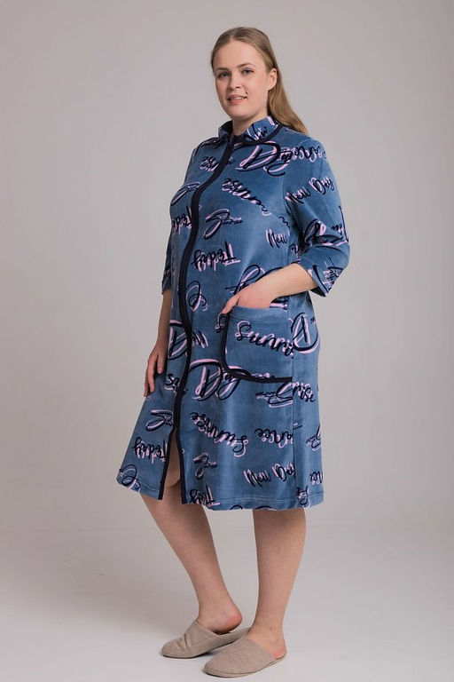 Халат М325337ср синий/розовый - Елена фото 2