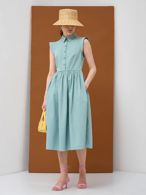 Платье хлопок OD-796-1 св.зеленое OD-796-1