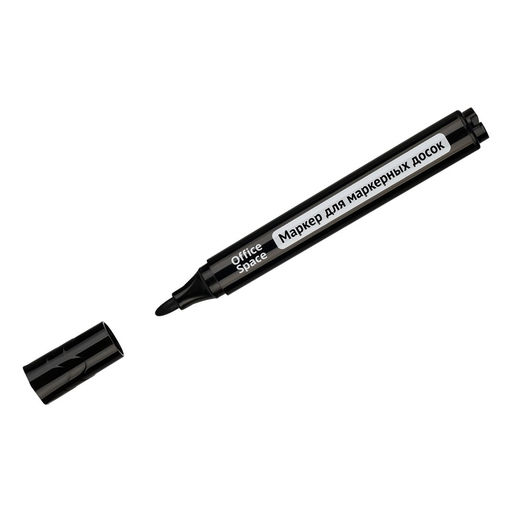 Цена за 3 шт. Маркер для доски OfficeSpace "Bullet" пулевидный черный, шир. линии 2.5 мм (WBM_63976)