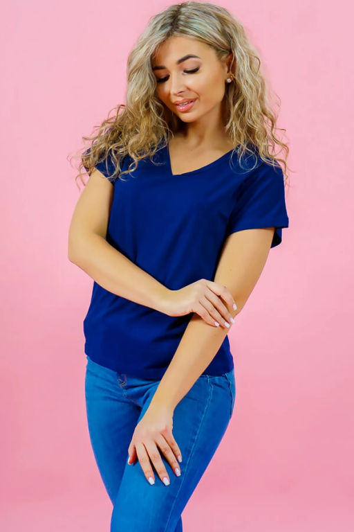 Футболка женская , цвет синий