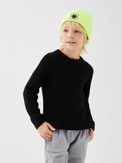 Bisiklet Yaka Basic Uzun Kollu Erkek ?ocuk Triko Kazak - Waikiki фото 3