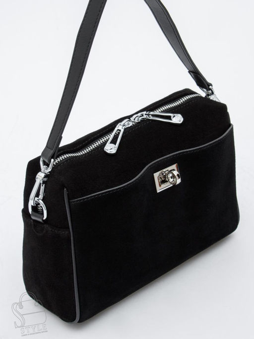 Сумка женская кожаная 6169Q black Polina&Eiterou