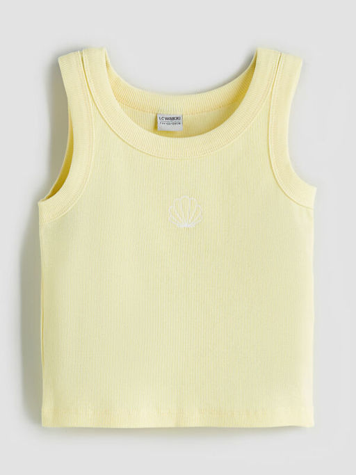 Bisiklet Yaka K?z ?ocuk Crop Atlet