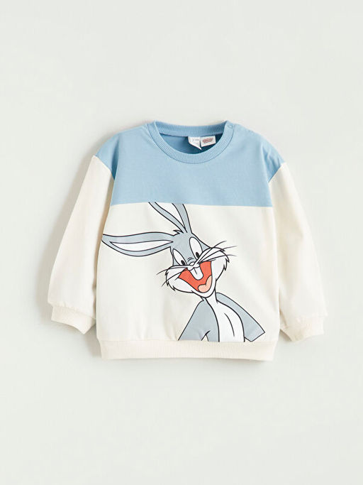 Bugs Bunny Bask?l? Erkek Bebek Sweatshirt ve E?ofman Alt?