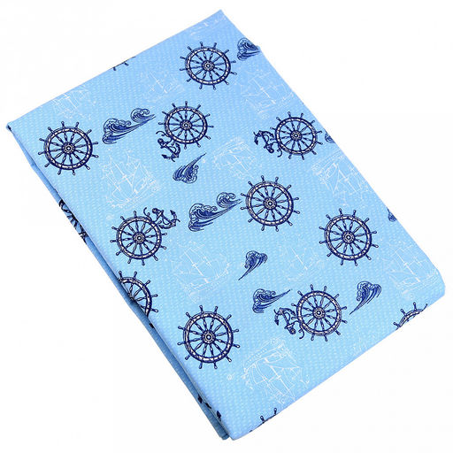 "Морское путешествие" Скатерть рогожка 120х145см, 191г/м2, хлопок 100%, "Домашняя мода" (Россия)