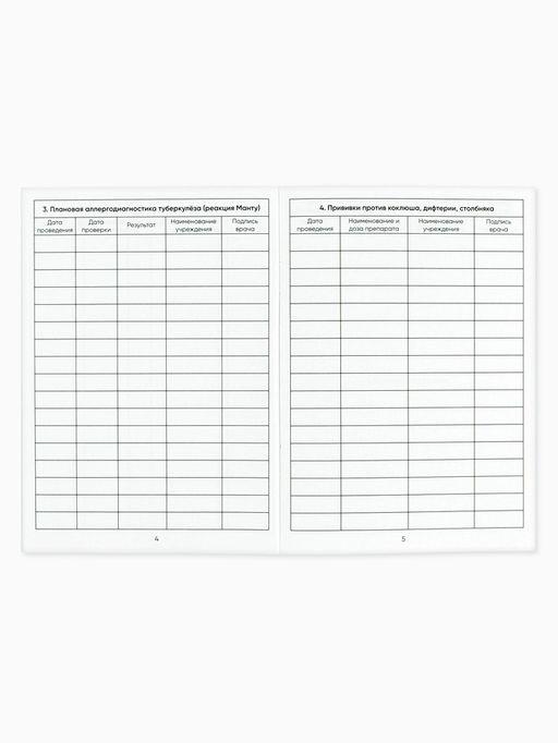 Цена за 3 шт. Сертификат о профилактических прививках А6, 24 страницы 10.5×14.8 см «Розовый»