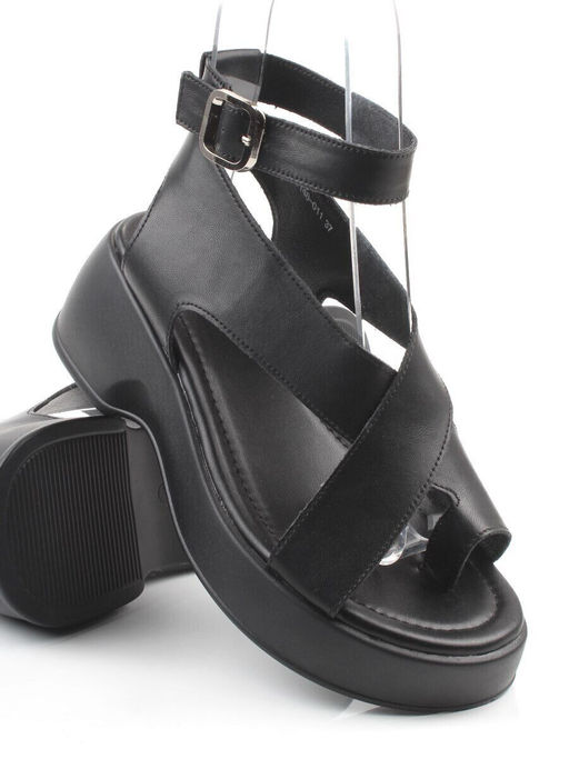 08-XT148-011 BLACK Босоножки женские (натуральная кожа)