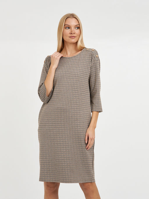 платье в клетку с декоративным элементом - Glenfield фото 4
