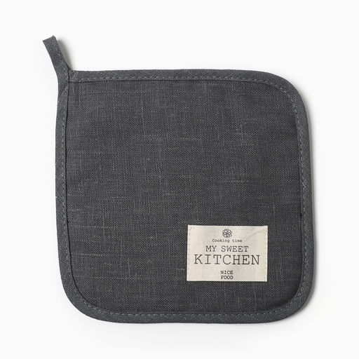 Прихватка Этель ECO grey, 19х19 см, 100% лён, 245 г/м2  фото 2