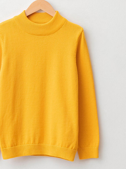 Bal?k?? Yaka Basic Uzun Kollu Erkek ?ocuk ?nce Triko Kazak - Waikiki фото 3