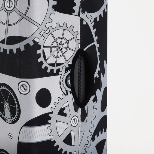 Чехол на чемодан 24, цвет чёрный/серый - Simaland фото 5