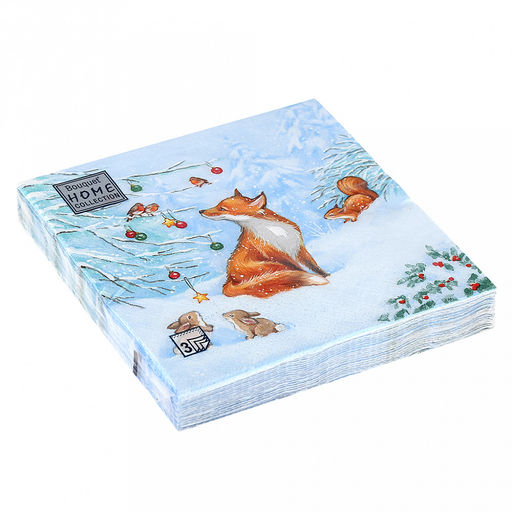 Салфетки бумажные Bouquet Home Collection Classic 33х33см, 3-х слойные, 20 штук в упаковке, 100% целлюлоза, Лисичка (Россия)