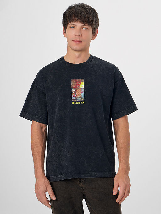 Футболка мужская черная с обработкой эйсид - Mark formelle фото 4