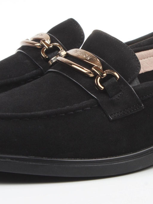 03-DEB33-3 BLACK Лоферы женские (натуральная замша)
