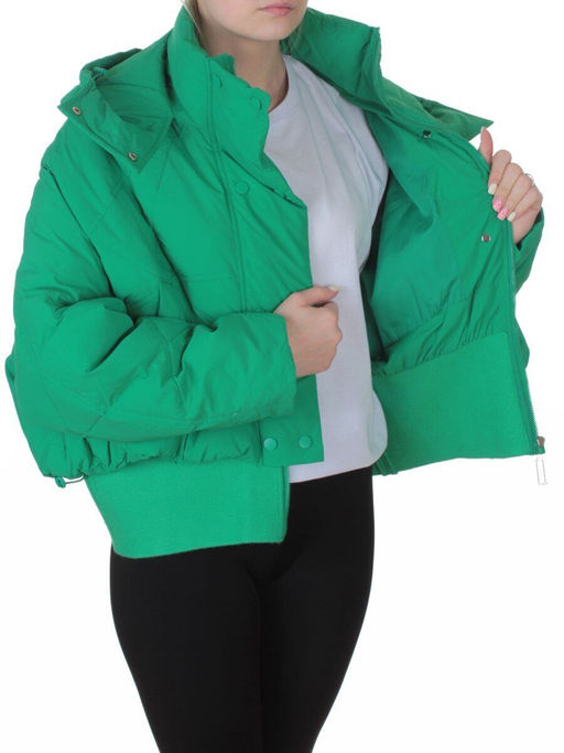H24-033 GREEN Куртка пуховая зимняя женская (пух)