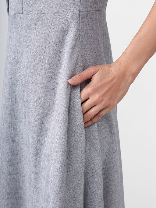 Платье с кружевным воротником OD-888-2 св.серый