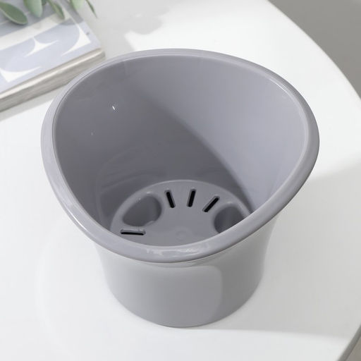 Цена за 2 шт. Кашпо для цветов со вставкой «Лагуна», 600 мл, d=13 см, h=9 см, цвет серый