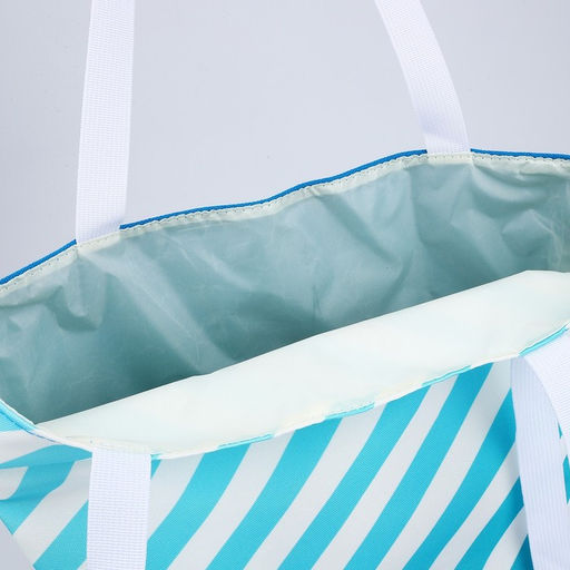 Сумка-шопер пляжная Nazamok, в полосочку, 39×32 см, голубая